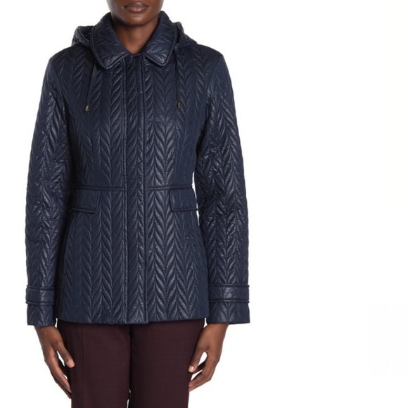 kate spade Jackets & Coats Kate Spade Hooded Button Quilted Moto